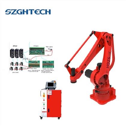 SAFE AND RELIABLE :
SZGH robot arm is equipped with photoelectric safety protection measures.When foreign objects enter the work area, it can automatically alarm and suspend work to avoid accidental injuries.